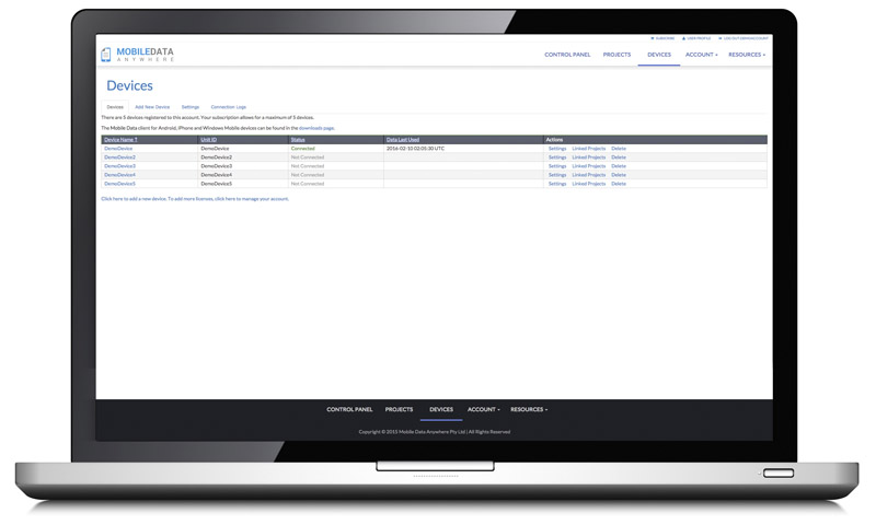 Laptop device management