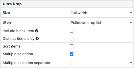 Ultradrop point web settings